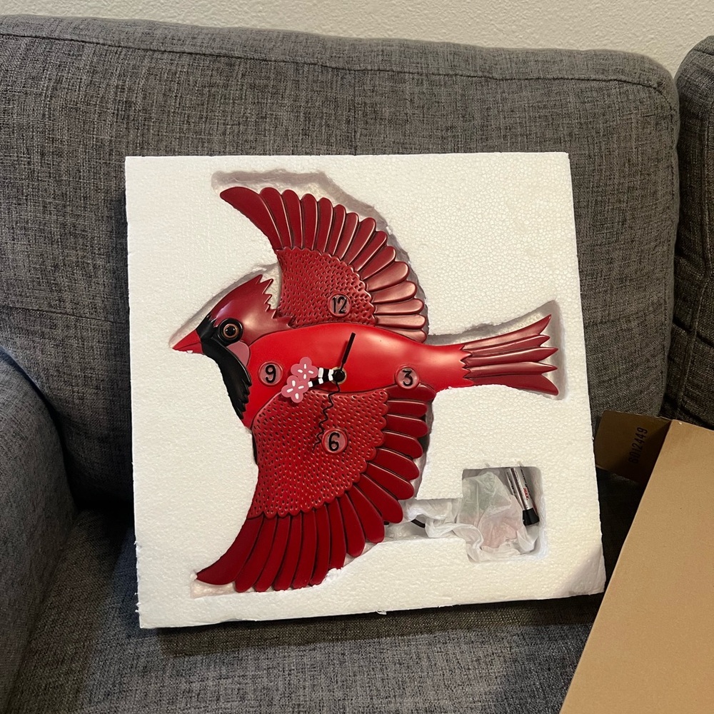 Red Cardinal Bird Wall Clock